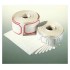 FISHERBRAND SELFADHESIVE LABELS; L x W: 3 x 1.75 in. (76 x 44mm); White with red border in dispenser box