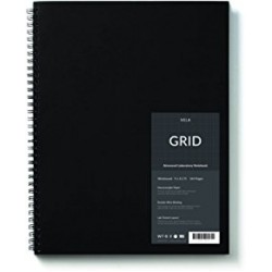 Vela Advanced Wirebound Laboratory Notebook / 9 x 11.75 inches / 144 Pages / Reinforced Double Wire Binding / Wear-Resistant Nylon Coated Cover / 105gsm Heavyweight Paper (Grid)
